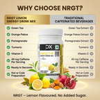 DietXP NRGT Lemon Tea Energy Drink Mix, 50 g Each | Pack of 2 | 100 Servings | 0 g Added Sugar, 40 mg Caffeine