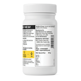 White supplement container with label on a white background