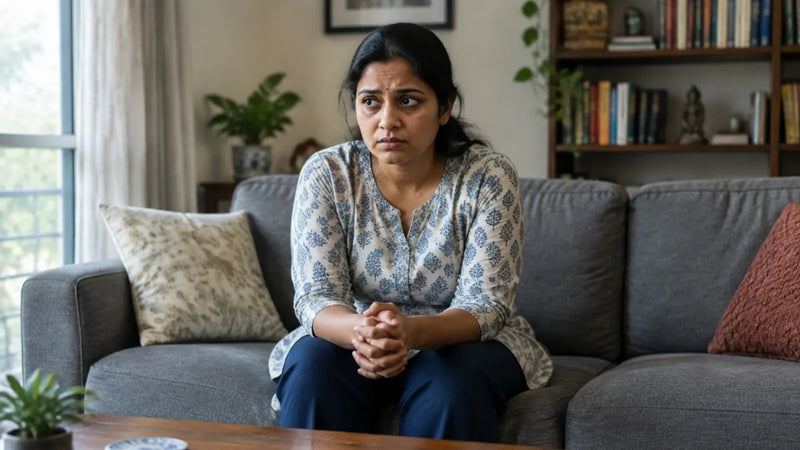 Woman feeling anxious and restless