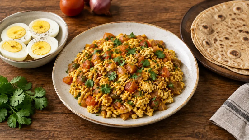 Boiled eggs and egg bhurji