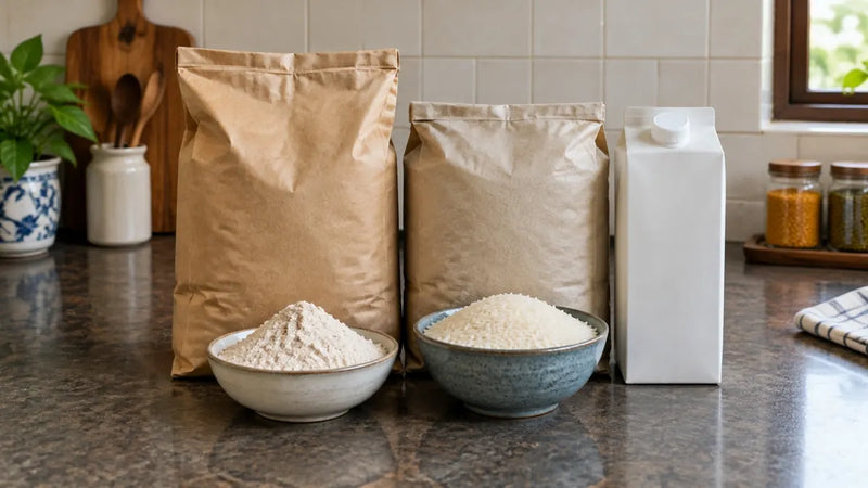 Fortified atta, rice and milk