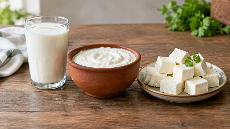 Milk, dahi and paneer