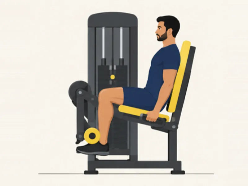 Leg extension: start, knees bent