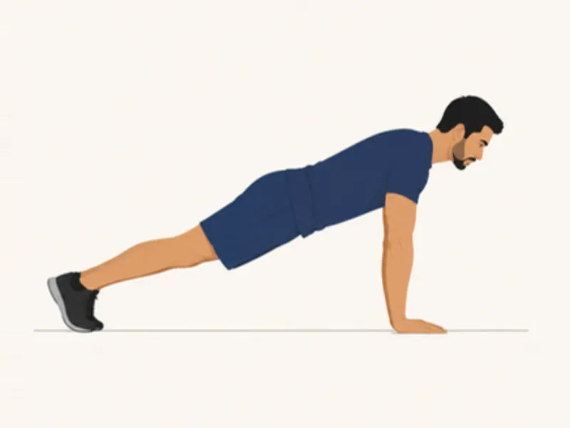Push-up: start, arms straight