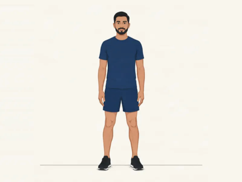 Arm circles: start, arms at the sides