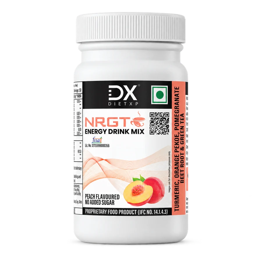 NRGT Peach Energy Drink Mix jar